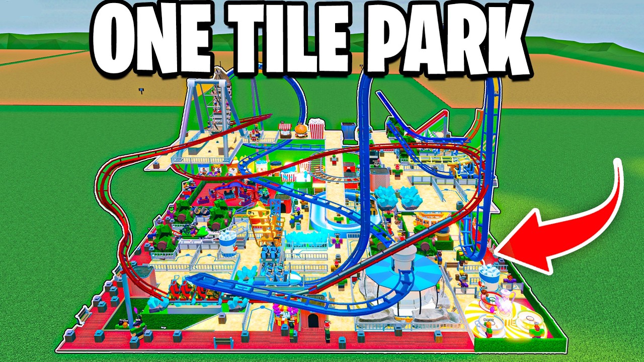Engineering the PERFECT One Tile Theme Park in Roblox!