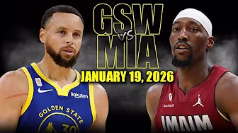 Golden State Warriors vs Miami Heat Full Game Highlights – January 19, 2026 | NBA Season background