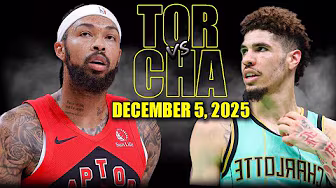 Toronto Raptors vs Charlotte Hornets Full Game Highlights – December 5, 2025 | NBA Season background
