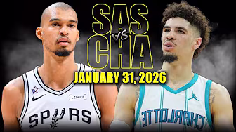 San Antonio Spurs vs Charlotte Hornets Full Game Highlights – January 31, 2026 | NBA Season background