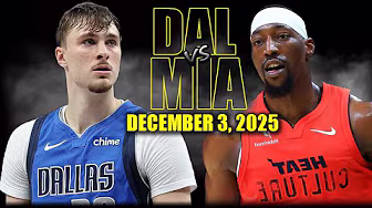 Dallas Mavericks vs Miami Heat Full Game Highlights - December 3, 2025 | NBA Season background