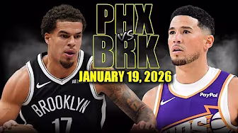 Phoenix Suns vs Brooklyn Nets Full Game Highlights – January 19, 2026 | NBA Season background