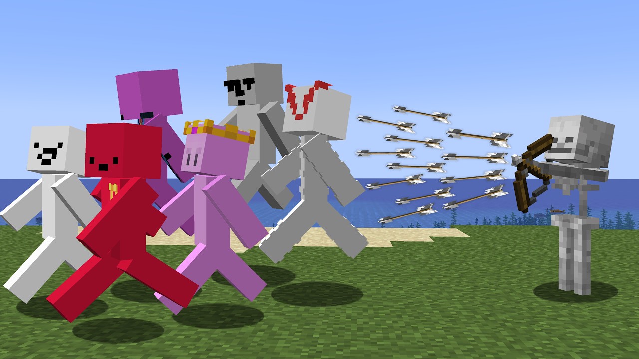 6 YouTubers beat Minecraft while Everything is 50x Faster background
