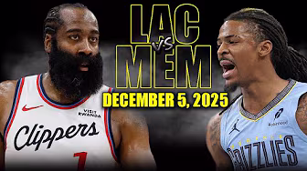 Los Angeles Clippers vs Memphis Grizzlies Full Game Highlights – December 5, 2025 | NBA Season background