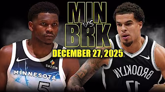 Minnesota Timberwolves vs Brooklyn Nets Full Game Highlights – December 27, 2025 | NBA Season background