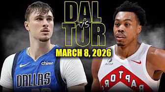 Dallas Mavericks vs Toronto Raptors Full Game Highlights – March 8, 2026 | NBA Season background