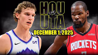 Houston Rockets vs Utah Jazz Full Game Highlights - December 1, 2025 | NBA Season background