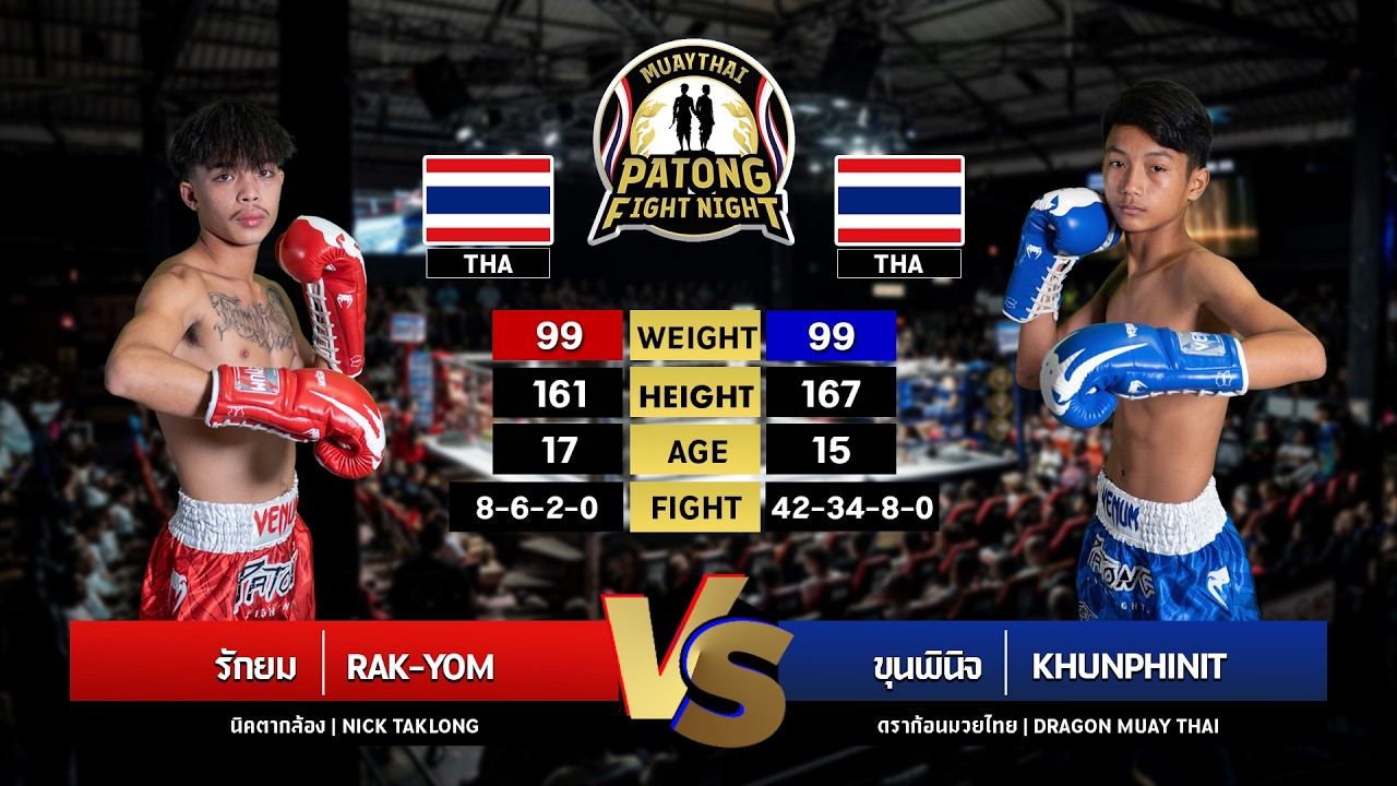 Rakyom Nicktaklong VS Khunpinit Dragon Muay Thai Patong Fight Night Thursday, May 21, 2026 background