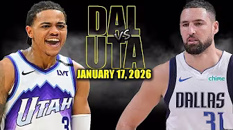 Dallas Mavericks vs Utah Jazz Full Game Highlights - January 17, 2026 | NBA Season poster — similar to Boston Celtics vs Phoenix Suns Full Game Highlights – March 16, 2026 | NBA Season