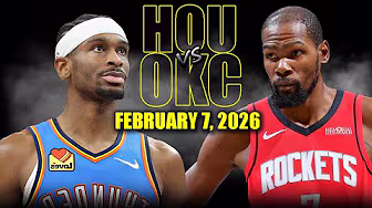 Houston Rockets vs Oklahoma City Thunder Full Game Highlights – February 7, 2026 | NBA Season background