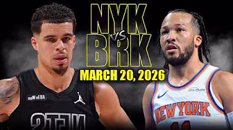 New York Knicks vs Brooklyn Nets Full Game Highlights – March 20, 2026 | NBA Season background