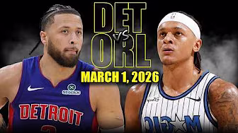 Detroit Pistons vs Orlando Magic Full Game Highlights – March 1, 2026 | NBA Season background