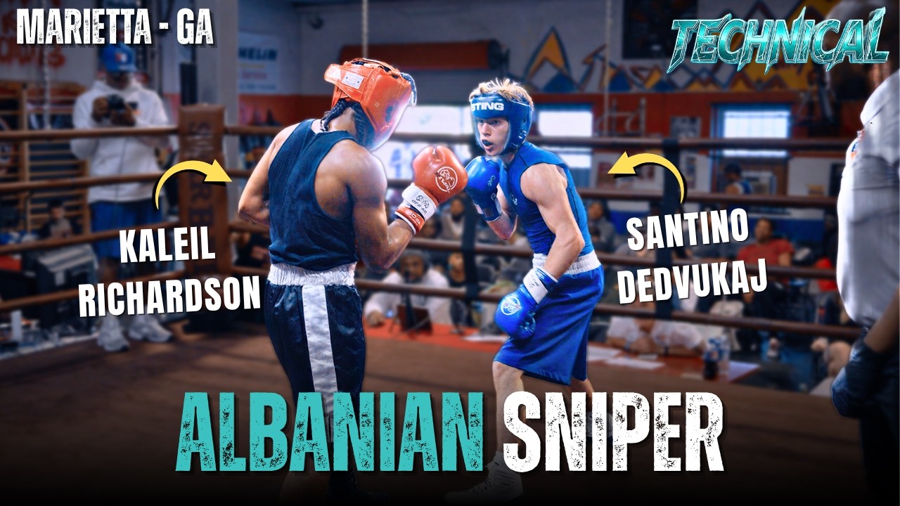 ALBANIAN SNIPER! Santino Dedvukaj Uses PIERCING JABS Against Kaleil Richardson! background