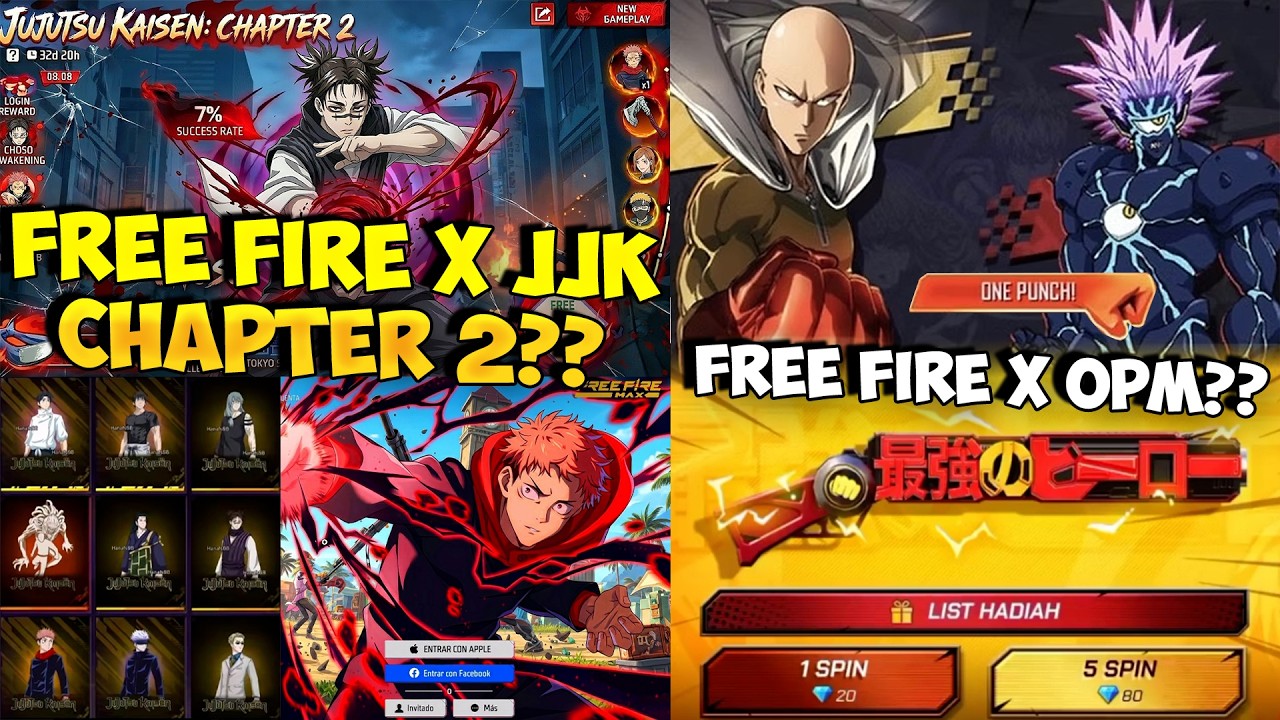 FF x JJK CHAPTER 2 ?? Bocoran Colab Free Fire Terbaru, Free Fore x OPM Part 2 Atau Demon Slayer ?? background