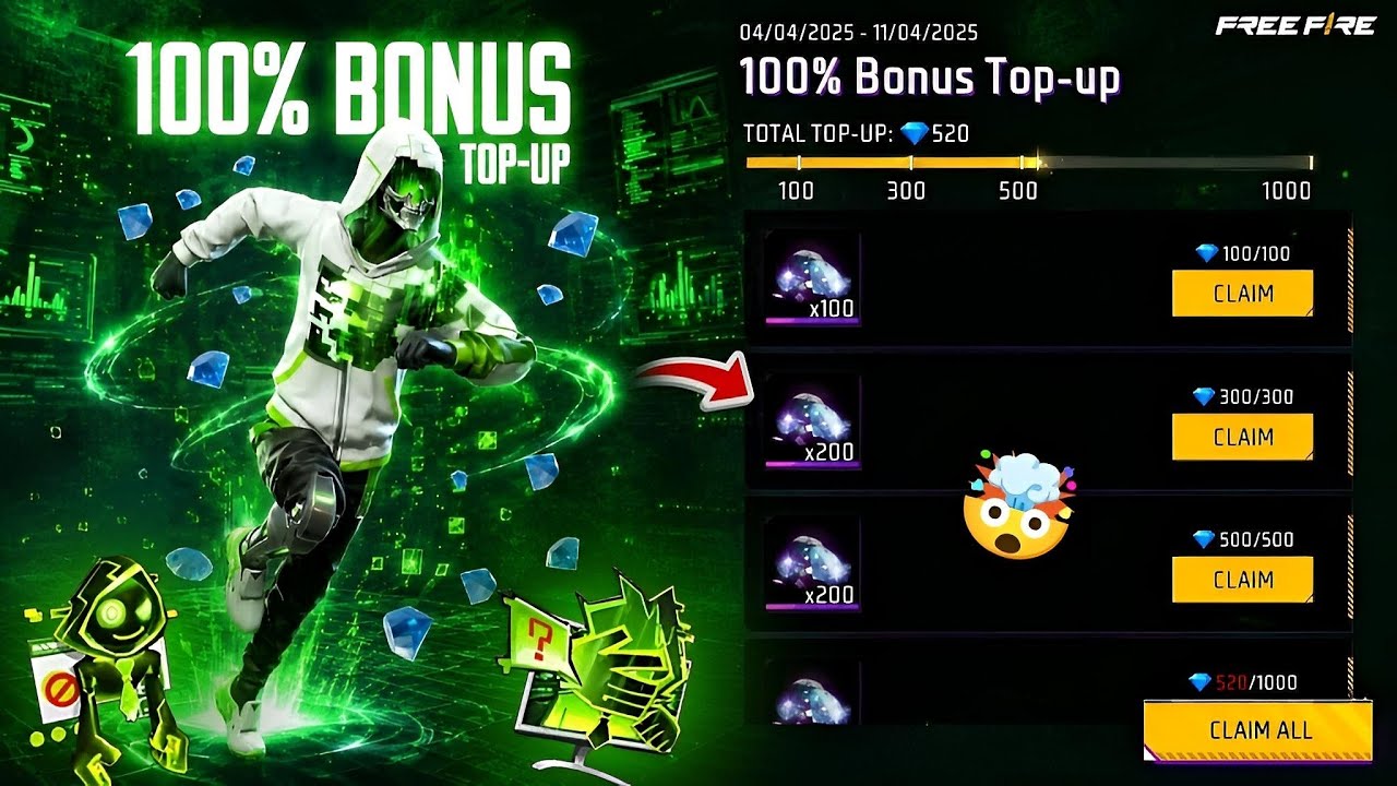 100 Bonus Top Up Event Free Fire l Next Top Up Event Free Fire l Free Fire New Event l Ff New Event