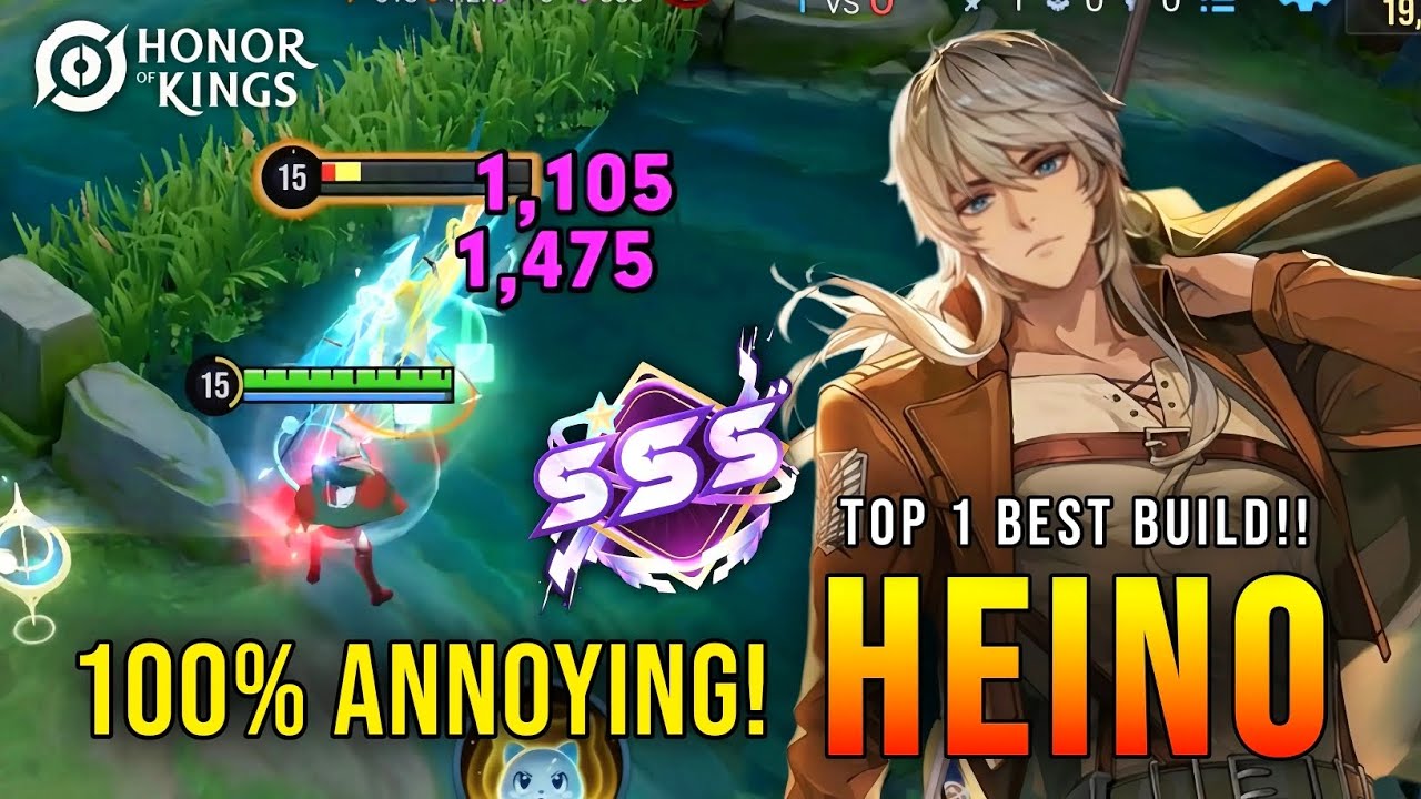 16.0 SSS!! Heino's 100% Annoying Poke Skill - Top 1 Best Build | HOK
