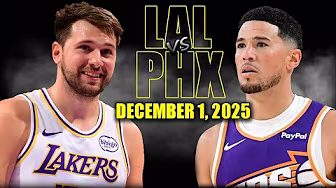 Los Angeles Lakers vs Phoenix Suns Full Game Highlights - December 1, 2025 | NBA Season background