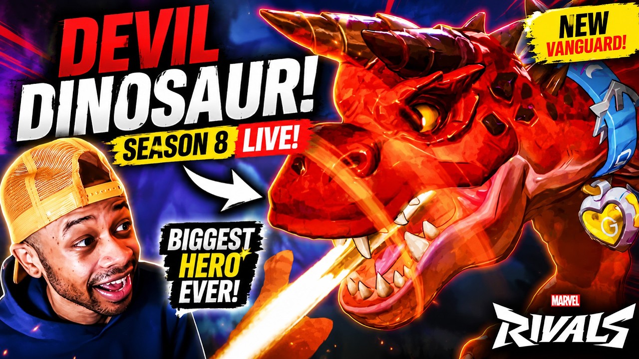 ЁЯжЦ DEVIL DINOSAUR Gameplay LIVE! Marvel Rivals Season 8 #MarvelRivals #SinsofAlchemax #DevilDinosaur background