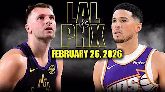 Los Angeles Lakers vs Phoenix Suns Full Game Highlights – February 26, 2026 | NBA Season background