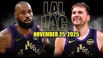 Los Angeles Lakers vs Los Angeles Clippers Full Game Highlights - November 25, 2025 | NBA Season background