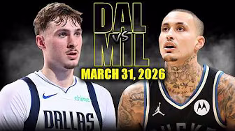 Milwaukee Bucks vs Dallas Mavericks Full Game Highlights – March 31, 2026 | NBA Season background
