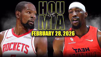 Houston Rockets vs Miami Heat Full Game Highlights – February 28, 2026 | NBA Season background