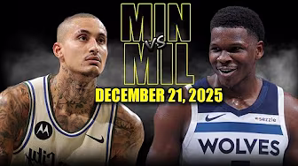 Minnesota Timberwolves vs Milwaukee Bucks Full Game Highlights – December 21, 2025 | NBA Season background