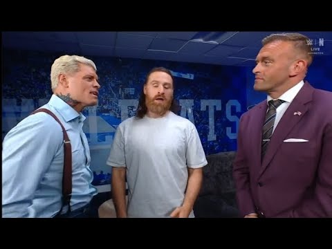 Sami Zayn confronts Cody Rhodes _ WWE Smackdown 22 May 2026 background