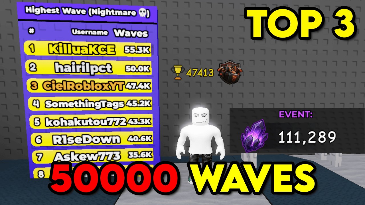 Surviving 50000 Waves In Survive Zombie Arena | Roblox