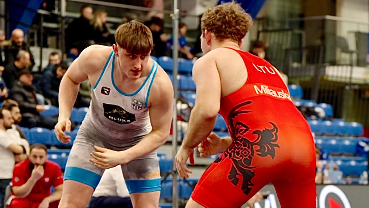 Justas Miliauskas (LTU) vs Filip Szucki (POL) 97kg. Freestyle men wrestling tournament.