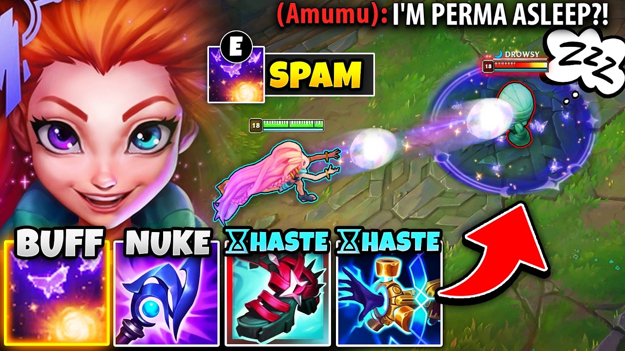Zoe but I can put you to sleep infinitely with this full Haste build background