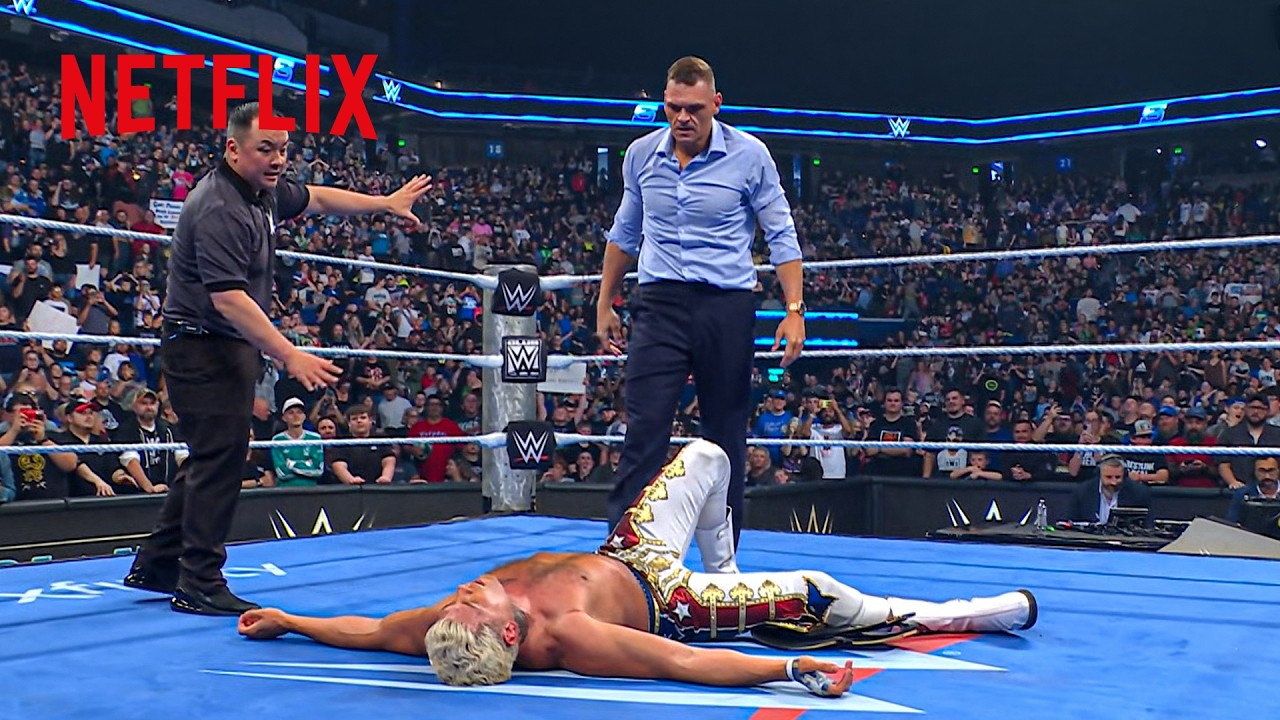 Gunther attacks Cody Rhodes while Sami Zayn walks out | WWE SmackDown | 5/22/26 background