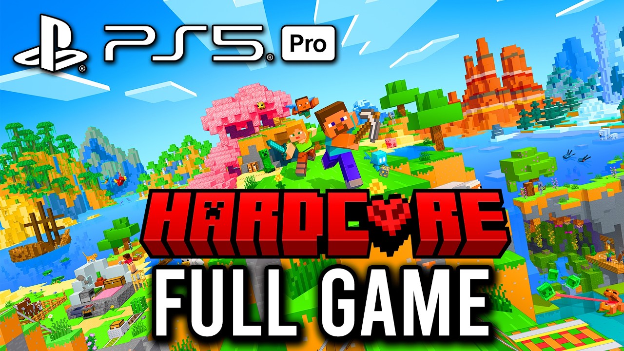 Minecraft Hardcore PS5 PRO Bedrock Edition - FULL GAME Walkthrough - No Commentary