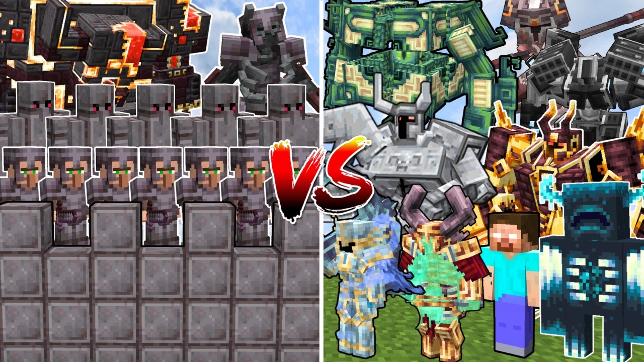 MOST POWERFUL BOSS MOBS vs NETHERITE CASTLE | Minecraft Mob Battle