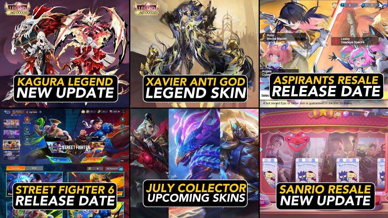 KAGURA& XAVIER LEGEND UPDATE| SANRIO UPDATE| RELEASE DATES FOR ASPIRANTS & MLBB X STREET FIGHTER 6