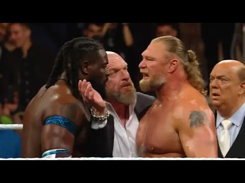 Brock Lesnar and Oba Fami Going Face To Face On Monday Night Raw Wwe Raw Highlights Today background