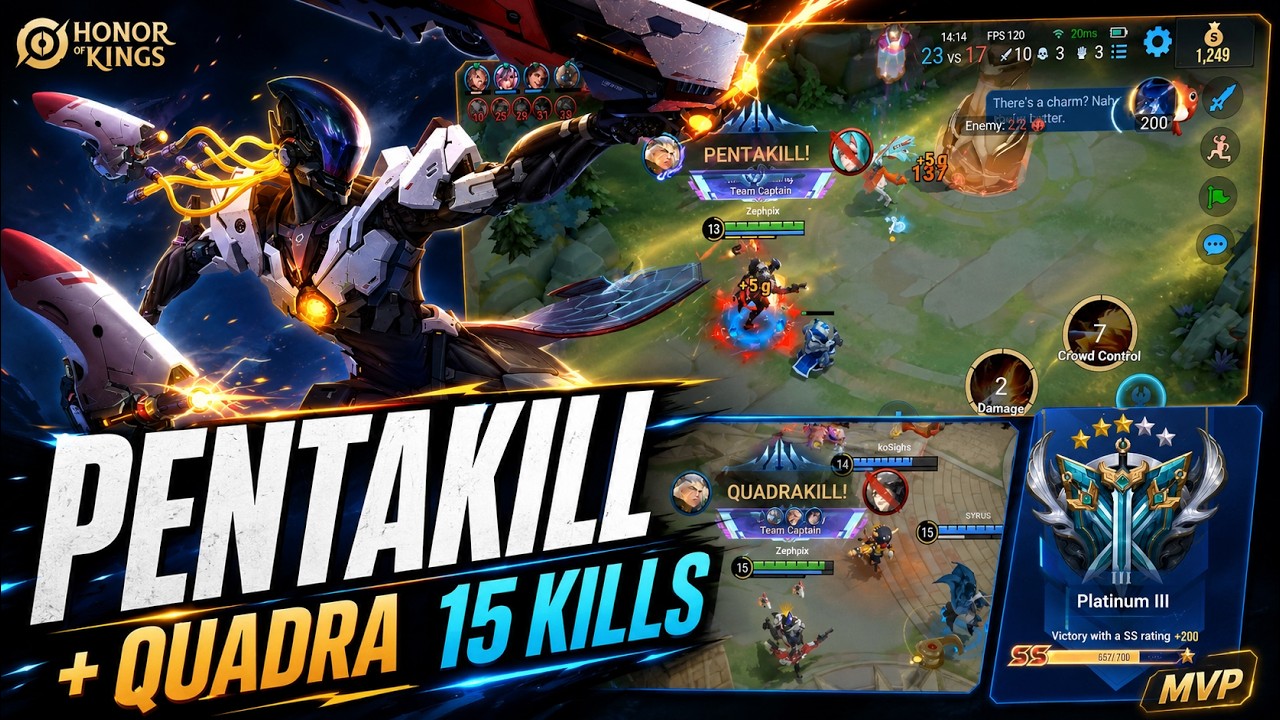 Hou Yi Starshooter Penta + Quadra Kill | S14 Platinum Ranked #4 | Honor of Kings