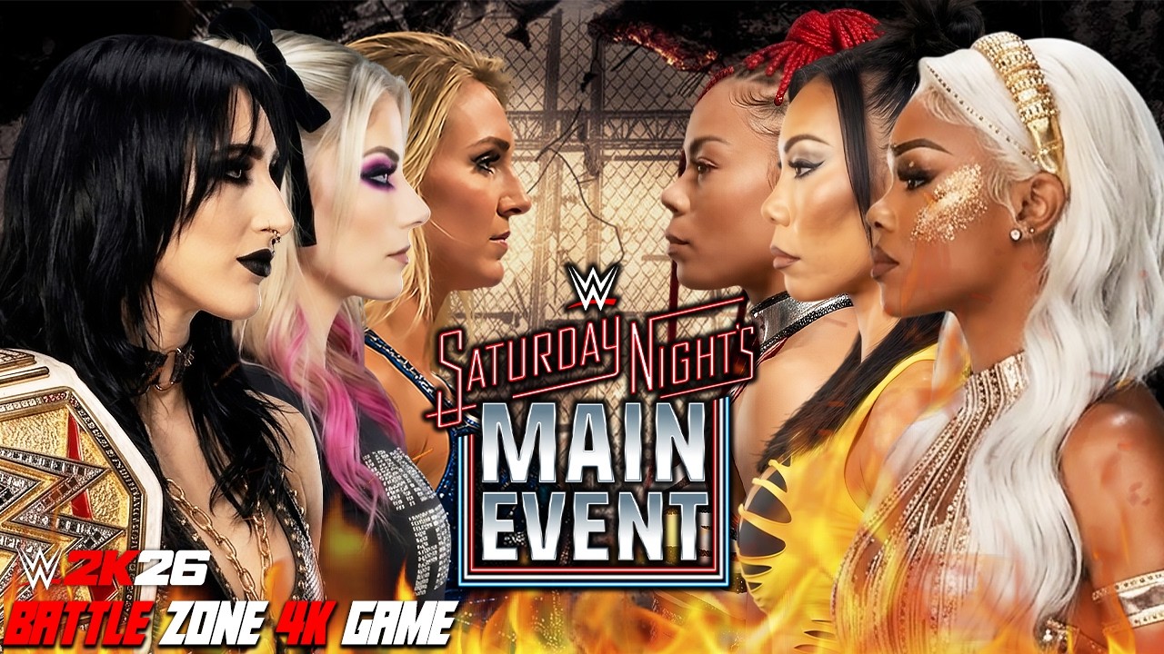 Rhea Ripley Alexa Bliss Charlotte Flair vs Jade Cargill Michin B-Fab | Unexpected Insane Ending background