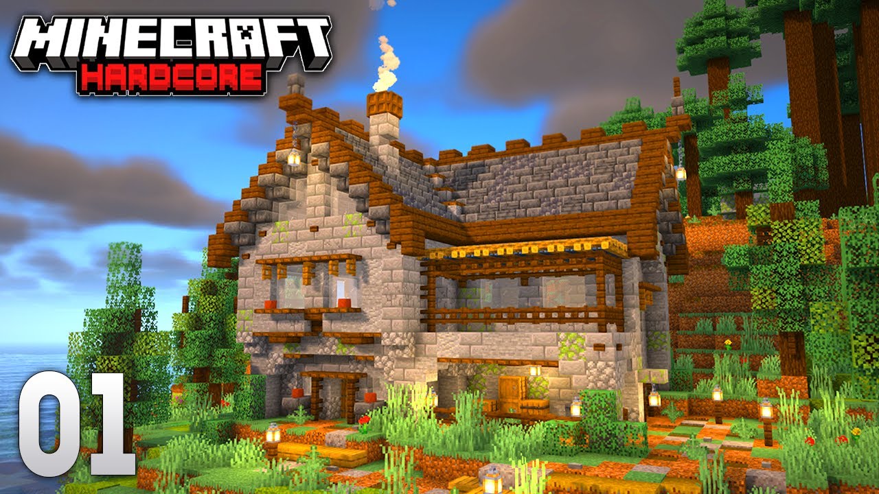 Minecraft Let's Play - Ep. 1: AMAZING START! (Hardcore Minecraft 1.20.4) background
