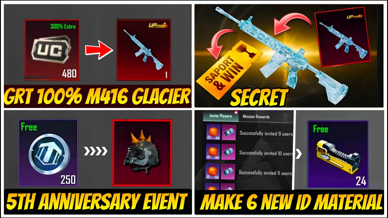 🔴TRICK 1000% Unlock M4 Glacier | Inferno Halmet Return | How To Get Mini Material | Invitation Event background