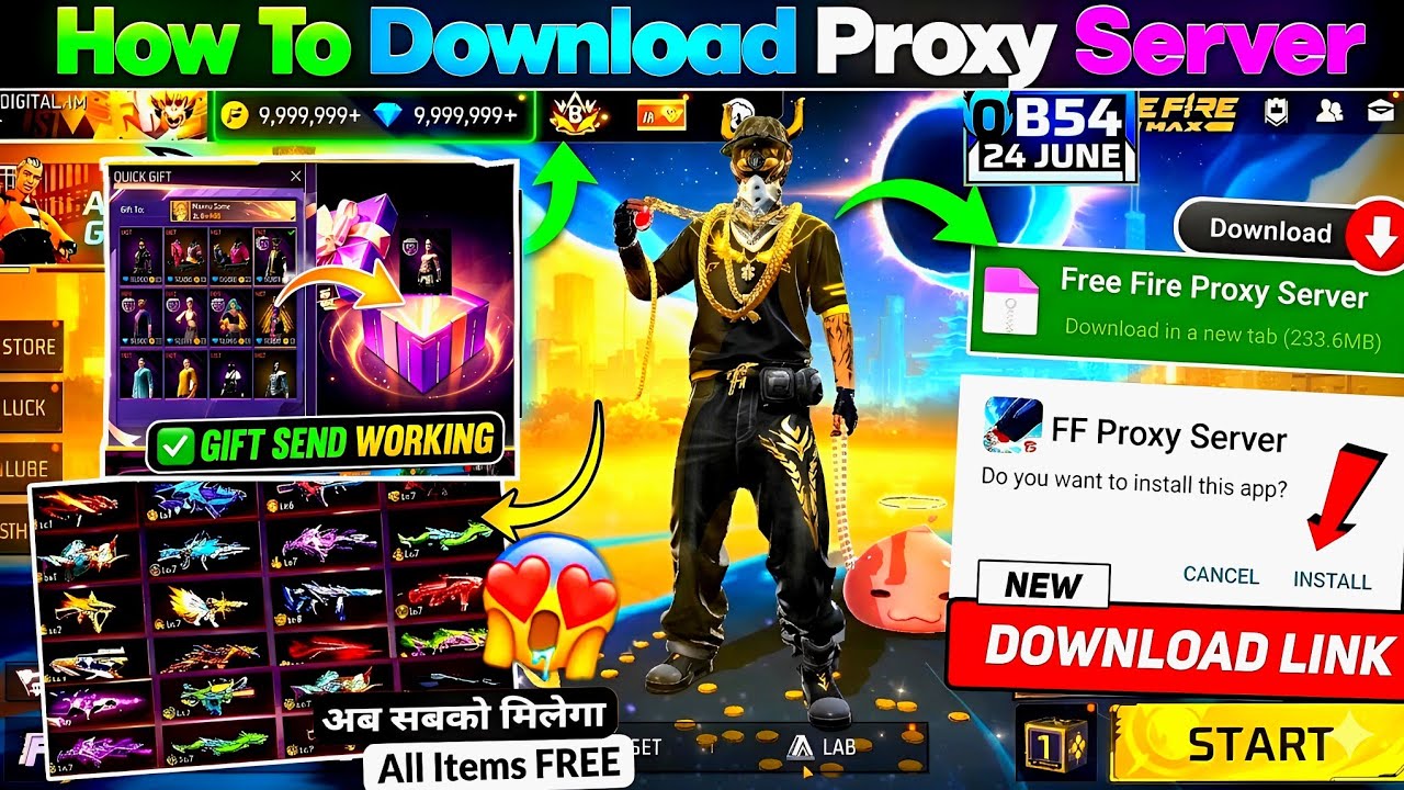 How To Download Proxy Server π―π±π₯, proxy Server Free Fire Kaise Download Karen, VVIP Proxy Server ff