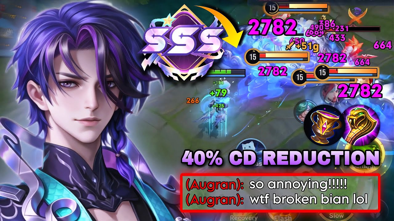 TOP 1 DR BIAN 40% CD WALKING FOUNTAIN BUILD AGAINST META HEROES IN FARM LANE! | HONOR OF KINGS