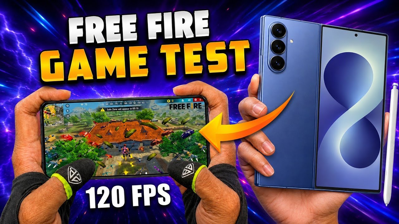 Samsung Galaxy Z Fold 8 Free Fire Test | Samsung Galaxy Z Fold 8 gaming test |Galaxy Z Fold 8 Review