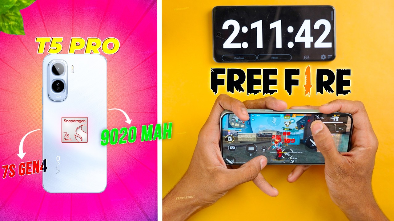 Vivo T5 Pro Freefire Gaming Test 😳 FPS, Heating & Battery Drain Test!