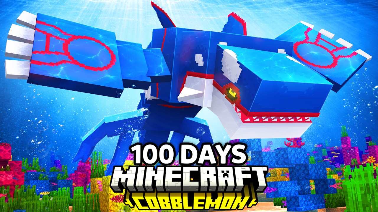 I Spent 100 Days as a WATER TRAINER in Pokémon Minecraft VS my Rival! (Duos Cobblemon) background
