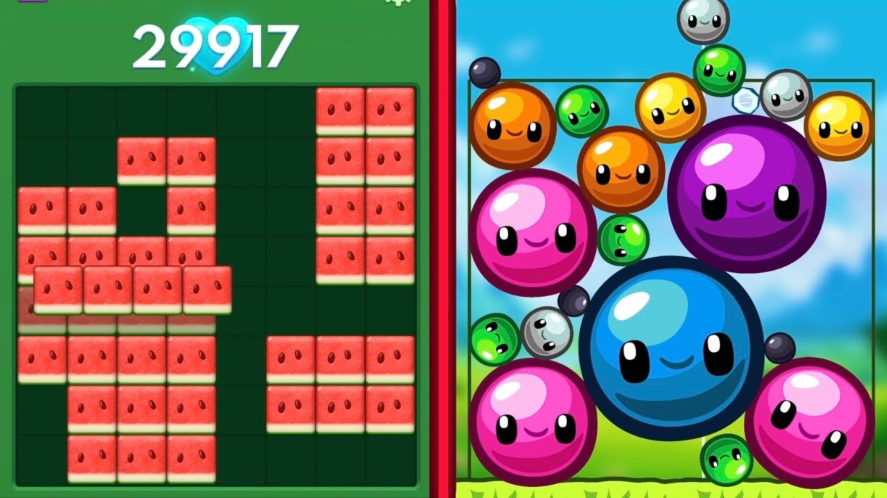 Block Blast Puzzle 🧩 VS Gem Fusion Watermelon Satisfying Gameplay 🎮✨🔥