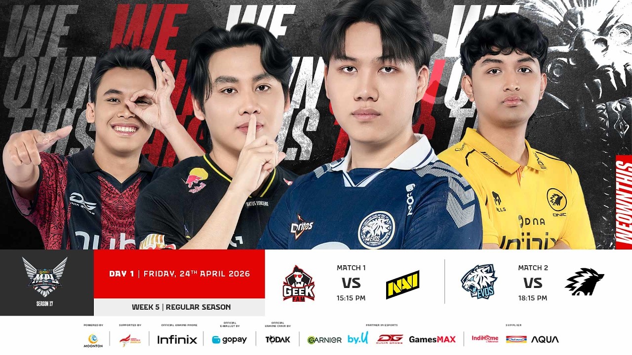 🔴 LIVE | MPL ID S17 | Regular Season Day 1 Week 5 | English poster — similar to FORTNITE is GIVING EVERYONE 4,000 V-BUCKS!