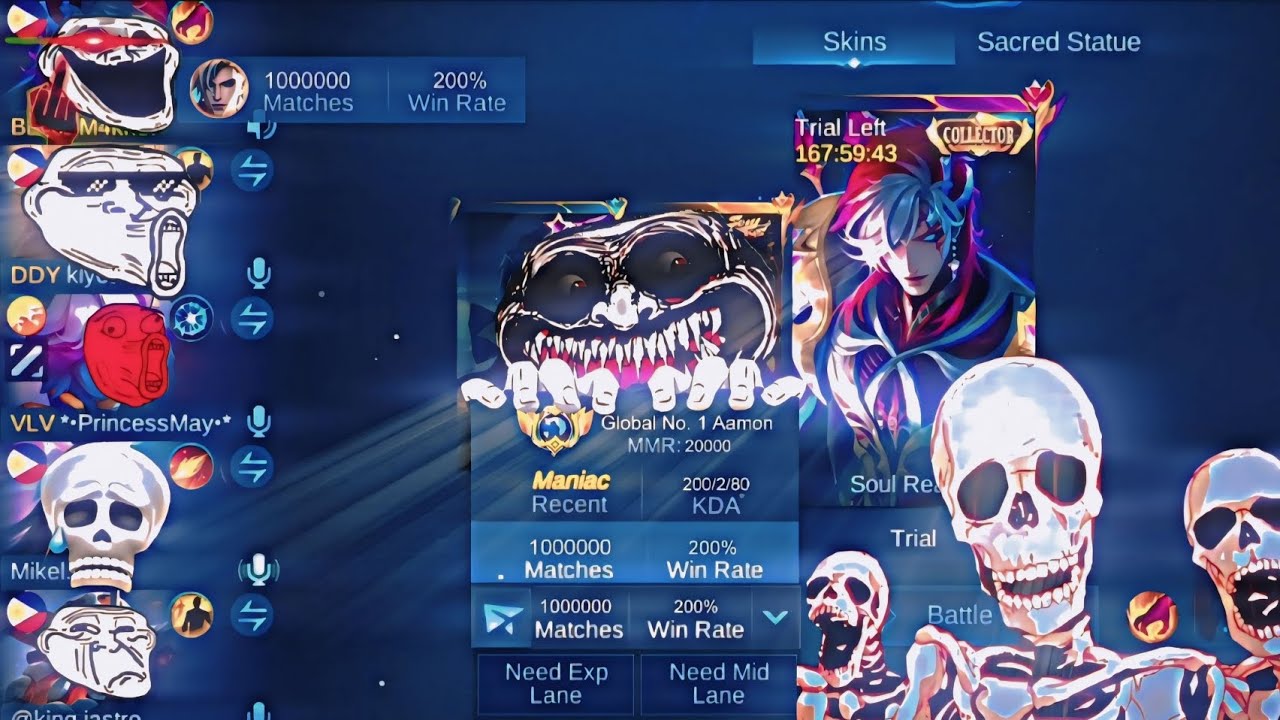 1000000 MATCHES AAMON + 200% WINRATE? #MLBBCreator #MLBBNEXT2025 background