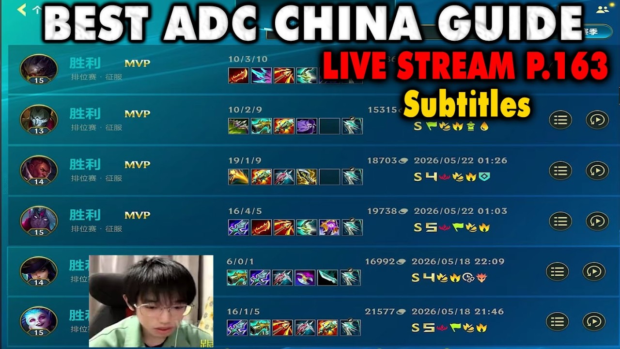 Wild Rift China Best ADC Gameplay | 6 Meta Picks Carry Guide Subtitles - Live Stream YL background
