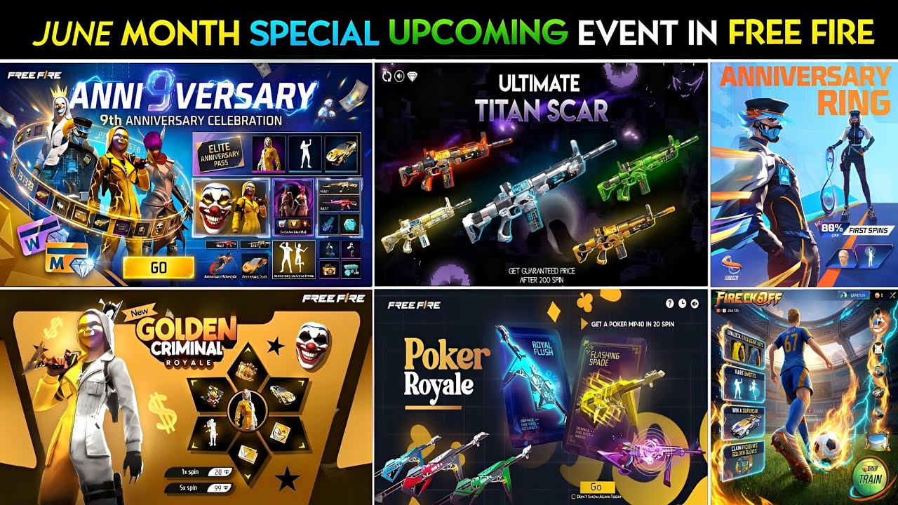Upcoming Events in Free Fire🤯 l Free Fire New Event l Ff New Event l 9Th Anniversary Event Free Fire
